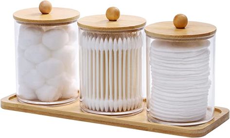 Bathroom Jars, Bathroom Containers, Bathroom Canisters, Rv Interior, Rv Parts And Accessories, Make Up Remover, Storage Canisters, Cotton Swab, Desktop Storage