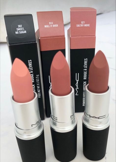 Every season nudes lipsticks 
Mac cosmetics lipsticks
-sweet no sugar 
-Mull it over 
-Sultry move 
Warm tones & medium peach with pink undertones Peach Pink Lipstick Shades, Peach Colour Lipstick, Mull It Over Mac Lipstick, Mac Sultry Move Lipstick, Lipstick Nude Colors, Mac Mull It Over Lipstick, Mac Peach Lipstick, Lipstick Nude Shades, Peach Lipstick Makeup