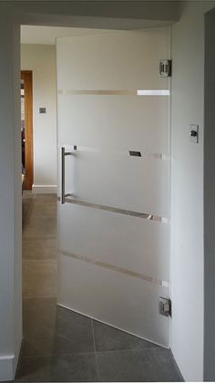 Hinged Glass Door, Bathroom Glass Door Design Modern, Frosted Glass Door For Bathroom, Frosting Glass Doors, Frameless Glass Doors Interior, Glass Doors For Bathroom, Sandblasted Glass Design Modern, Frost Glass Designs, Modern Bathroom Door Design