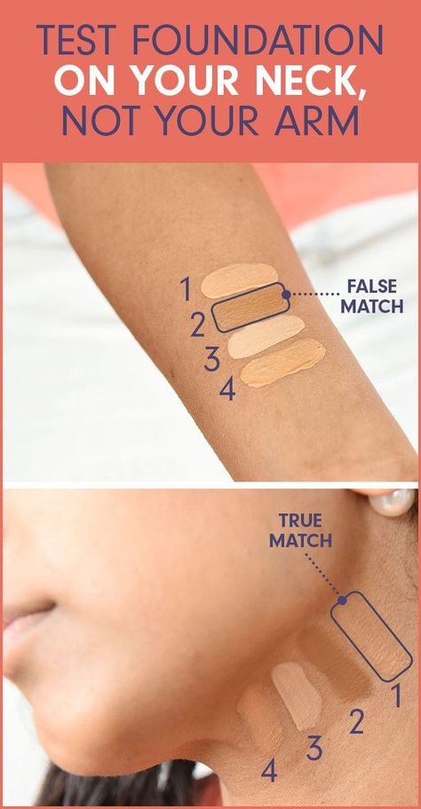 Always test your foundation shade on your neck, not your arm, for a perfect match. Dag Make Up, How To Match Foundation, Blotting Paper, Makijaż Smokey Eye, Makeup Tricks, Foundation Shades, Too Faced, Younique, Mary Kay