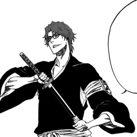 Manga Guy Drawing, Aizen Bleach Manga, Bleach Manga Icons, Aizen Manga, Manga Guy, Aizen Bleach, Sousuke Aizen, Hot Anime Couples, Aizen Sousuke