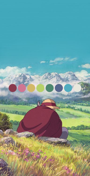 Studio Ghibli, color palette Ghibli Color Palette, Movie Color Palette, 하울의 움직이는 성, Studio Ghibli Movies, Studio Ghibli Art, 수채화 그림, Ghibli Art, Ghibli Movies, Color Palette Design