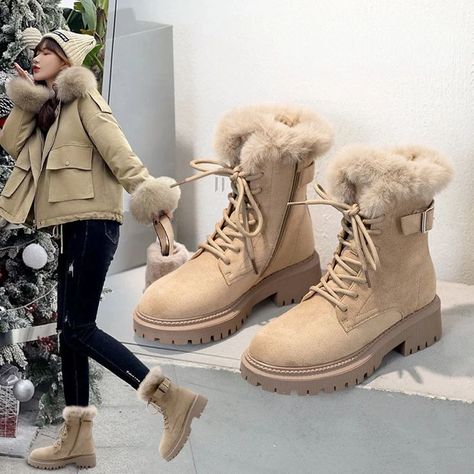 Cute Winter Shoes, Snow Shoes Women, Snow Boots Outfit, Warm Boots Women, Cute Winter Boots, Stylish Winter Boots, Winter Outfits Snow, Autumn Shoes Women, Boots For Fall