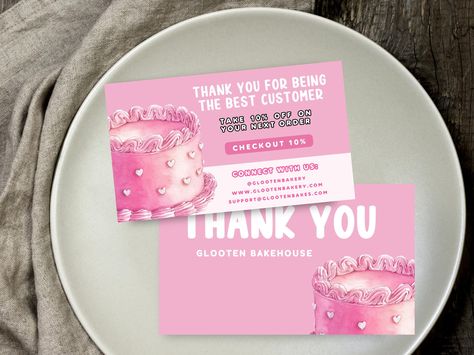 Hi there, creative confectioner!🎉 Our templates are made for you with love for your customers! Every minute you save from admin work is a minute you can spend crafting the next delightful treat to sell. Our care cards are more than just words on paper; they're deliciously crafted expressions of heartfelt thanks to your customers for shopping with you. 🌸WHAT'S INCLUDED?🌸 - Front and back design template  - Full instructions - Sample card mockup - Editable in Canva 🌸 SIZING 🌸 3.5 x 2" With Canva Magic Resize - you are able to easily resize the template. 🌸YOU WILL NEED:🌸 - A device or PC to access Google Chrome or Safari - A Canva Pro Account as some elements are from the Canva Pro Library. 🌸SOME THINGS TO NOTE:🌸 - All fonts included are free to use and editable. - You can easily cha Cake Watercolor, Business Owner Gifts, Frosting Cake, Small Bakery, Admin Work, Card Mockup, Canva Pro, Google Chrome, All Fonts