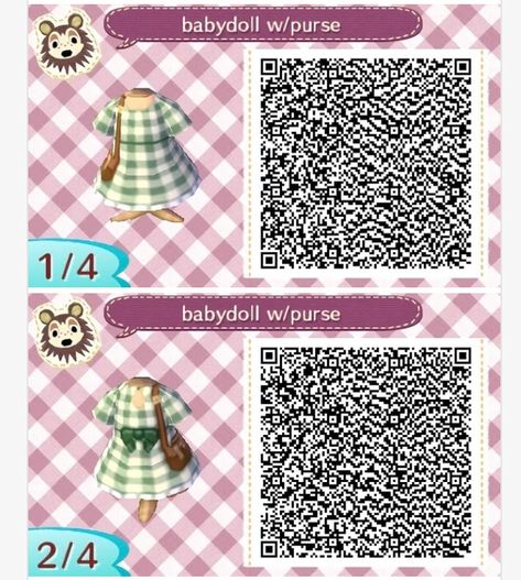 Dress Qr Code, Acnl Qr Codes, Motif Acnl, Animal Crossing 3ds, Ac New Leaf, Happy Home Designer, Animal Crossing Qr Codes Clothes, Qr Codes Animal Crossing, Animal Education