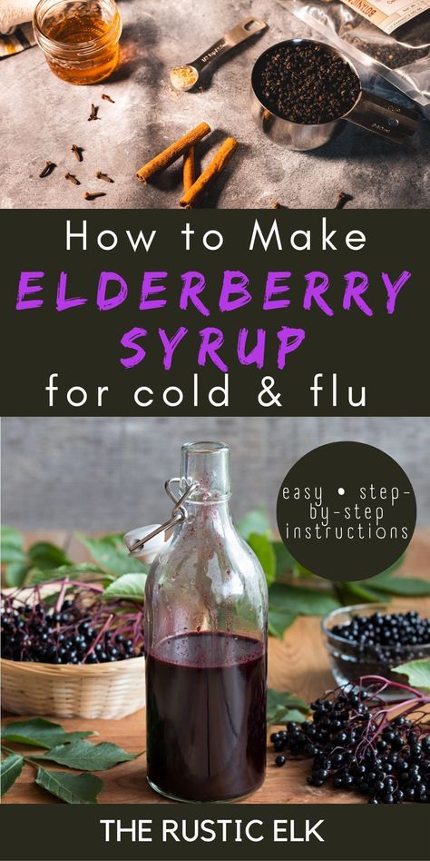 Make Elderberry Syrup, Elderberry Syrup Recipe, Homemade Elderberry, Elderberry Recipes, Diy Medicine, Dried Berries, Elderberry Syrup, Herbal Recipes, Natural Cold Remedies