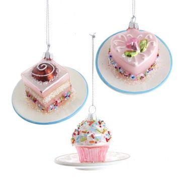 3.25" Pink Miniature Cake Glass Christmas Ornament | Kurt Adler | Christmas Ornament | Glass Christmas Ornament | Cake Christmas ornament Macaroons Christmas, Tea Party Desserts, Miniature Cakes, Heart Shaped Cake, Candy Ornaments, Shaped Cake, Heart Shaped Cakes, Rainbow Cupcakes, Glass Cake