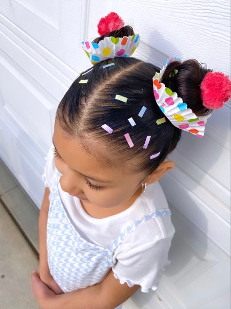 Cupcake Hair, Kids Hairstyle, Girl Hair Dos, Inspo Hair, Tutorial Hair, Styles Hairstyles, Wacky Hair Days, Hair Diy, Toddler Hairstyles Girl