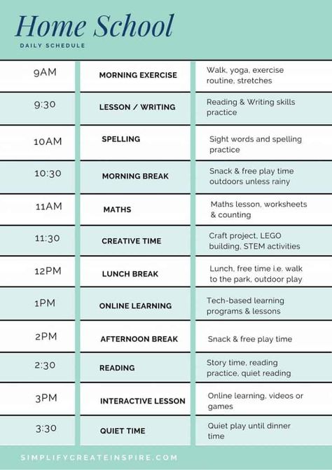 Homeschool Daily Schedule, Kindergarten Schedule, Activities List, Kids Routine, Printable Schedule, School 2021, Homeschool Lesson Plans, Homeschool Routine, Quiet Time Activities