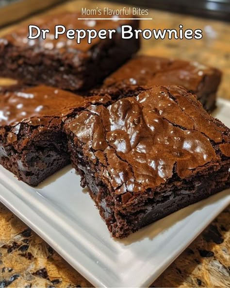 Grandma's Favorite Recipes 🍴 | 🍫 Dr. Pepper Brownies 🍫 | Facebook Dr Pepper Brownies From Scratch, Dr Pepper Brownies Recipes, Amaretto Brownies, Dr Pepper Glaze, Dr Pepper Brownies, Brownies Homemade, Oreo Crunch, Dr Pepper Soda, Cheese Roll Recipe