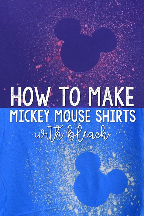 Mickey Shirts, Bleach Shirt Diy, Mickey Decorations, Disney Shirts For Men, Mickey Mouse Shirt, Disney Vacation Shirts, Crafts For Teens To Make, Diy Disney Shirts, Mickey Shirt