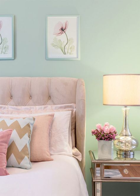 Spring Bedroom Inspiration | Miss Alice Designs | House of Turquoise | Bloglovin’ Turquoise Bedroom Decor, Feminine Bedroom Decor, Blush Bedroom, Bedroom Turquoise, Spring Bedroom, Feminine Bedroom, Bedroom Redo, Kitchen Board, Bedroom Wall Colors