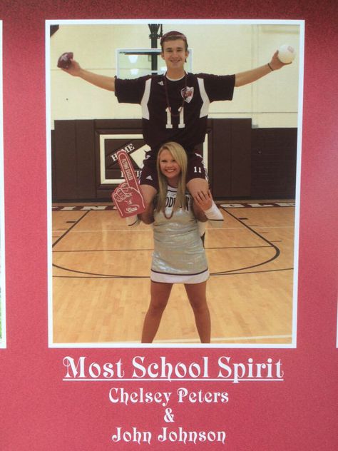 Senior Superlative Most School Spirit Superlative Pictures, Senior Superlatives Ideas, Teaching Journalism, Yearbook Superlatives, Yearbook Covers Themes, Senior Superlatives, Athletic Pictures, Yearbook Photo, Lookbook Layout