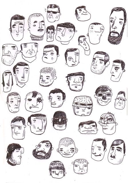 Doodle Faces, 심플한 그림, Fotografi Vintage, Face Illustration, 인물 드로잉, 3d Drawings, Mail Art, Illustrations And Posters, Facial Expressions