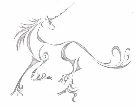 Celtic Unicorn, Unicorn Outline, Unicorn Tattoo Designs, Unicorn Sketch, Unicorn Tattoo, Unicorn Tattoos, Unicorn Drawing, Lijiang, Unicorns And Mermaids