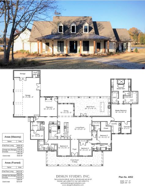 Plan #4052 | Design Studio Studio House Plans, Studio House, Ranch Homes, Farmhouse Floor Plans, Barndominium Floor Plans, Farmhouse Style House Plans, 3d Floor, Jual Beli, House Plans Farmhouse