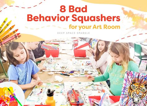 8 Bad Behavior Squashers for the Art Room with PDF free download Watercolor Resist, Creative Art Projects, Positive Classroom Environment, Kindergarten Art Lessons, Deep Space Sparkle, Pattern Elements, Paper Balloon, Teaching Shapes, Pumpkin Harvest