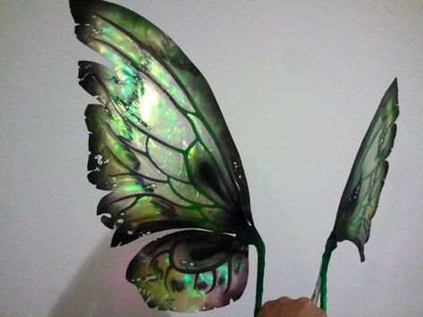 Woodland Fairy Wings, Rainforest Tribes, Pixie Shoes, Fairy Wing Tattoos, Absinthe Fairy, Green Fairy Wings, Earth Fairy, Fairy Cosplay, Butterfly Mobile