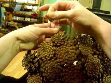 Pinecone Baskets How To Make, Diy Pinecone, Harvest Basket, Basket Making, Pine Cone Decorations, Cones Crafts, Pine Cone Crafts, Holiday Craft, Diy Basket