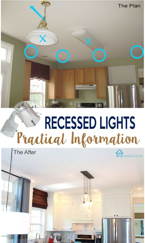 How to install recessed lights Can Lights In Kitchen, Canned Lights, Recessed Lights In Kitchen, Installing Recessed Lighting, Can Lighting, Recessed Lights, Pot Lights, Kitchen Lighting Fixtures, Simple Kitchen