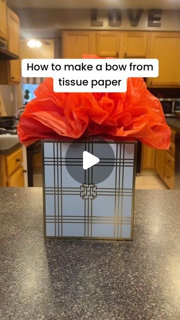 Nikki - Wrappin Queen | How to tissue paper bow! #giftwrapping #giftwrappingidea #christmasgiftwrapping | Instagram How To Put Tissue Paper In A Gift Basket, Gift Wrapping With Tissue Paper, Folding Tissue Paper For Gift Bags, How To Put Tissue Paper In A Gift Bag, How To Fold Tissue Paper For Gift Bags, Wrapping With Tissue Paper, Tissue Paper Bow, Tissue Paper For Gift Bags, Tissue Paper Gift Wrapping