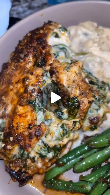 Season For Chicken, Chicken Breast Cream Cheese, Split Breast Chicken Recipes, Spinach Stuffed Chicken Breast Recipes, Stuffed Chicken Breast Cream Cheese, Sweet Potato Cornbread, Cream Cheese Spinach, Cooking Spinach, Stuffed Chicken Breast Spinach