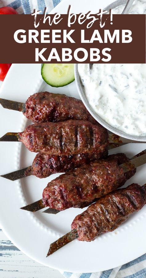 Get ready for a flavor explosion with the best ground lamb kabobs! With savory spices that are Greek-inspired, they pack a punch without overwhelming your taste buds. These grilled kebabs are the perfect addition to any summer cookout. Easy Bbq Dinner, Greek Kebab, Greek Lamb Recipes, Ground Lamb Recipes, Healthy Road Trip Snacks, Lamb Kabobs, Greek Lamb, Lamb Kebabs, Lamb Skewers