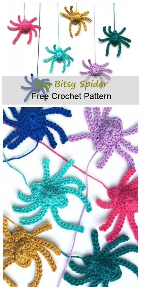 Itsy Bitsy Spider Free Crochet Pattern for Halloween Punk Crochet, Spider Crochet Pattern, Spider Crochet, Crochet Spider, Tiny Spiders, Spider Punk, Itsy Bitsy Spider, Punk Pins, Halloween Crochet Patterns