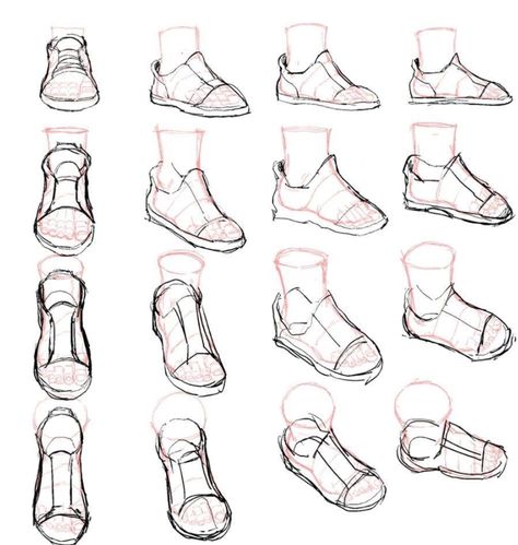 Shoes Drawing Tutorial, Drawing Shoes, Corak Menjahit, Feet Drawing, Výtvarné Reference, Siluete Umane, Art Help, Shoes Drawing, 캐릭터 드로잉