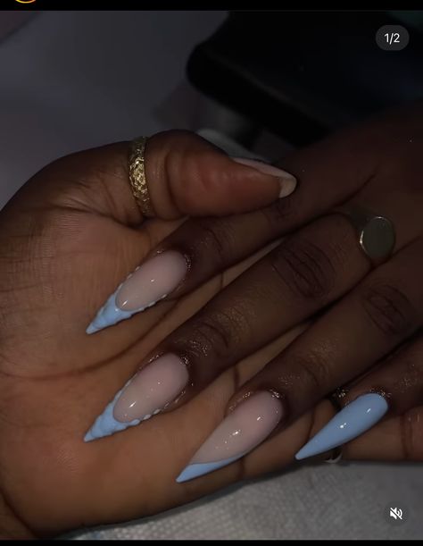 Blue Stiletto Nails Design, Stiletto Nails Design, Blue Stiletto Nails, Blue Acrylic Nails, Different Nail Designs, Stiletto Nails Designs, Dope Nail Designs, Self Taught, Sparkly Nails