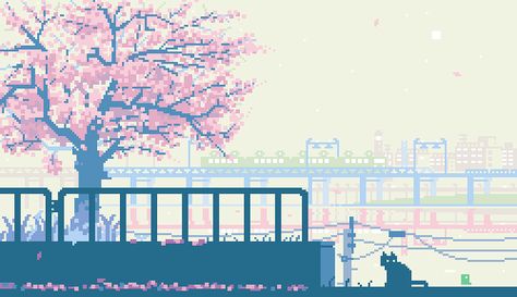 Japan pixel art gifs - Imgur Wallpaper Estetika, Pixel Art Background, Moving Wallpapers, Wallpaper Laptop, Wallpaper Animes, Aesthetic Desktop Wallpaper, Aesthetic Gif, Anime Scenery Wallpaper, Cute Backgrounds