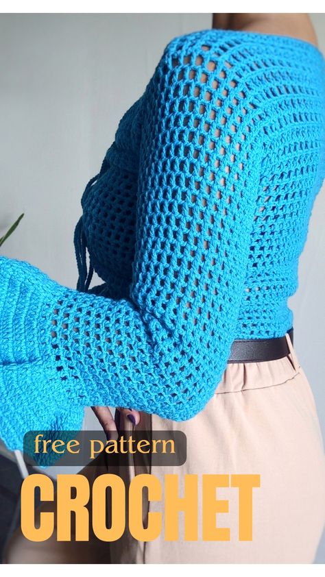 crochet flared sleeves
crochet mesh top
crochet top Crochet Mesh Top Pattern Free, Crochet Square Top, Mesh Top Pattern, Boho Top Pattern, Mesh Crochet Top, Crochet Mesh Top, Pagan Life, Top With Sleeves, Crochet Outfits