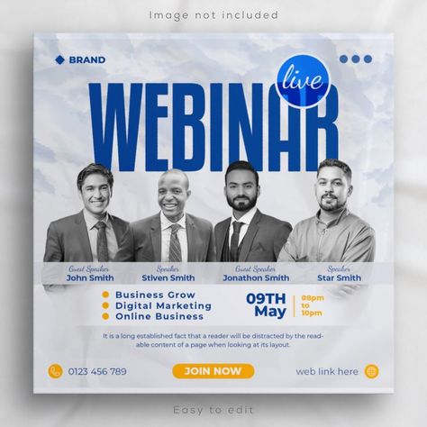 Live Webinar Poster, Event Post Design, Webinar Ads, Webinar Ideas, Event Social Media Post, Webinar Social Media Post, Webinar Banner, Webinar Flyer, Webinar Poster