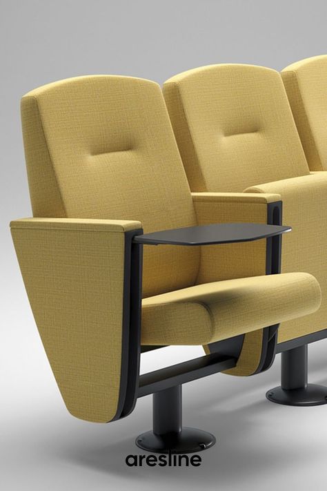 A chair on single central leg, extremely versatile seating option for conference rooms or auditorium. Seminar Room, Auditorium Chairs, Cinema Chairs, Hotel Table, Meeting Hall, Auditorium Seating, Cinema Seats, Conference Room Chairs, Chairs Design