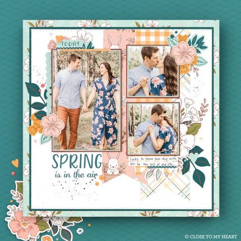 Heart Scrapbook Layouts, One Photo Scrapbook Layout, Multi Photo Scrapbook Layouts, Sunflower Paper Craft, Ctmh Scrapbooking Layouts, Daisy Meadows, Spring Scrapbook, Family Layout, Scrapbook Design Layout