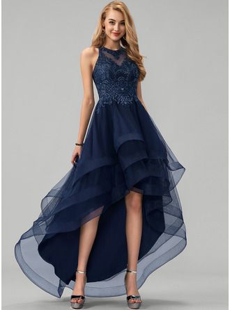 Scoop Neck Prom Dress, Asymmetrical Prom Dress, Sequin Ball Gown, Tulle Dresses, Lace Beading, Princess Prom Dresses, Ball Gowns Princess, Tulle Evening Dress, Lace Ball Gowns