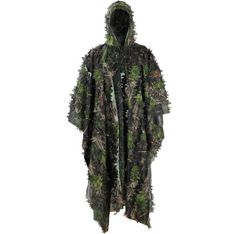 PRICES MAY VARY. 【Excellent Concealment】Ghillie camo poncho is invisibled in the woods with 3D green mossy leafy design,give you a better sense of hunting experience. Quick-drying polyesterfabric minimizes crinkle and rub noise for hunting or covert tactical operations. 【Lightweight & Portable】3D leafy poncho the size of is 55inch *47.2inch(L*W), 3D leaves pattern is perfect for outdoor usage; it dries quickly when wet. Leaf suit can be quick compaction and easy storage in backpack when not in u Poncho For Men, Camo Suit, Hunting Suit, 3d Leaves, Mens Poncho, Hunting Shop, Ghillie Suit, Hunting Camo, Shooting Accessories