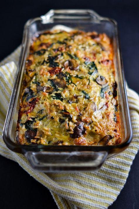 Eat Well For Less Recipes, Spinach Loaf, Brown Rice Loaf, Mushroom Loaf, Rice Loaf, Vegetarian Loaf, Mushrooms And Spinach, Rice Bake, Mushroom Spinach