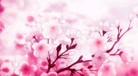 Pink Flower Banner Gif, Windows Desktop Wallpaper Hd 1080p, Pink Banner Gif, Gif Pink, Kawaii Gif, Gif Banners, Anime Banner, Gif Background, Cherry Blossom Wallpaper