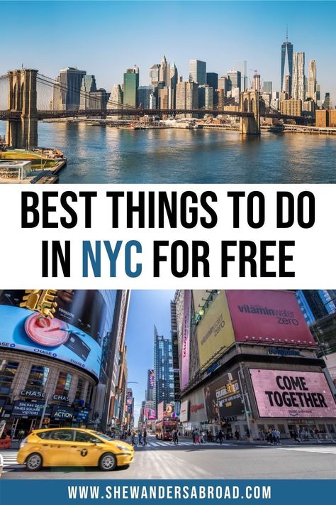 New York City is known to be an expensive destination. However, it doesn't have to be! Check out these amazing free things to do in NYC during your next visit. | New York travel tips | New York travel guide | New York on a budget | NYC free things to do | Budget tips for NYC | Cheap things to do in New York City | NYC budget travel | Best free things to do in New York City | NYC travel tips | NYC budget travel guide | What to do in New York for free | Cheap attractions in NYC Map Of New York City Attractions, Free Things In Nyc, 2 Day Itinerary Nyc, Free Things To Do In New York, Cheap Things To Do In Nyc, Places To See In New York, New York City Must Do, Best Things To Do In New York City, Must See New York City