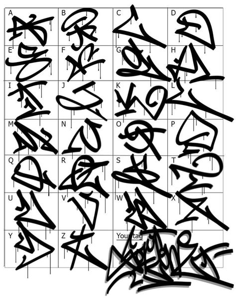 Tag Alphabet Graffiti, Grafitti Letters Alphabet, Letter Graffiti Alphabet, Tagging Letters, Handstyle Graffiti, Tags Graffiti, Font Graffiti, Graffiti Alphabet Styles, Alphabet Graffiti