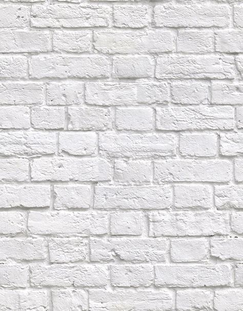 2 rolls z $132 ea: Soft White Bricks Boutique Faux Wallpaper design by Milton & King | BURKE DECOR Brick Wall Ideas, White Brick Wall, White Brick, Wall Ideas, Brick Wall, Cement, Internet, Iphone, Wall