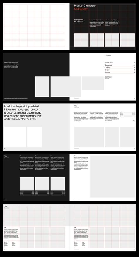 A4 Landscape Grid System for InDesign. Image shows visible grid House Layouts With Grid, Design De Configuration, Catalog Design Layout, Product Catalog Template, Catalogue Layout, Catalog Template, Jewelry Furniture, Presentation Slides Design, Page Layout Design