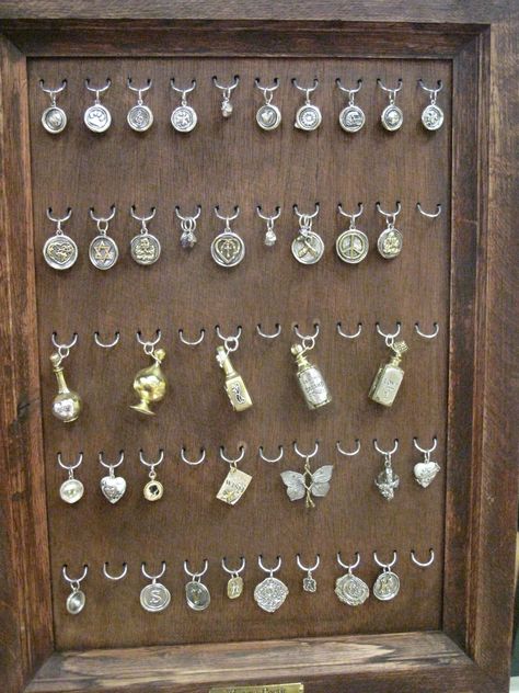 Waxing Poetic Potion Charms have arrived -- all new display makes it easier to choose Diy Necklace Stand, Waxing Poetic Jewelry, Jewerly Display, Jewerly Displays, Jewelry Display Organizer, Wall Mount Jewelry Organizer, Jewelry Display Cards, Diy Jewelry Display, Craft Stalls