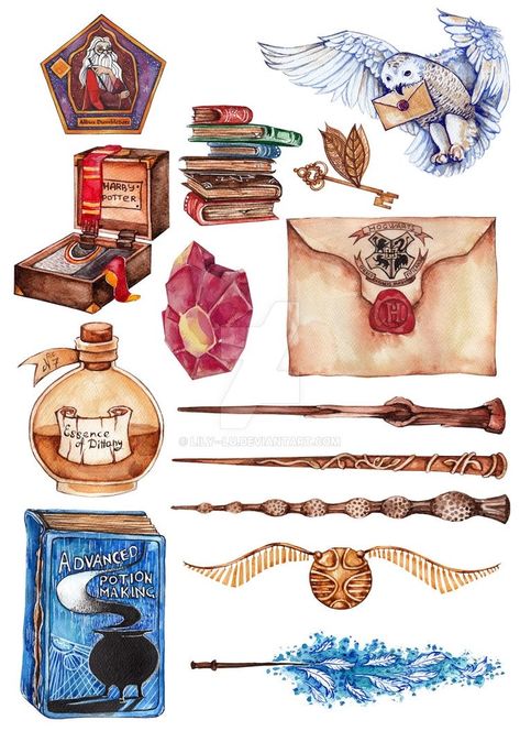 Harry Potter Objects, Fanart Harry Potter, Harry Potter Scrapbook, Harry Potter Journal, Magical Objects, Imprimibles Harry Potter, Art Harry Potter, Harry Potter Painting, Harry Potter Stickers