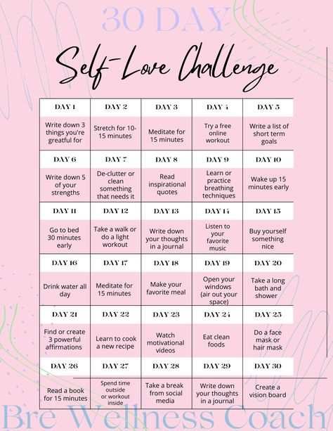 30 Day Self Love Challenge, Yoga Foto's, Self Love Challenge, Self Care Worksheets, Journal Inspiration Writing, Healing Journaling, Practicing Self Love, Ge Bort, Business Board