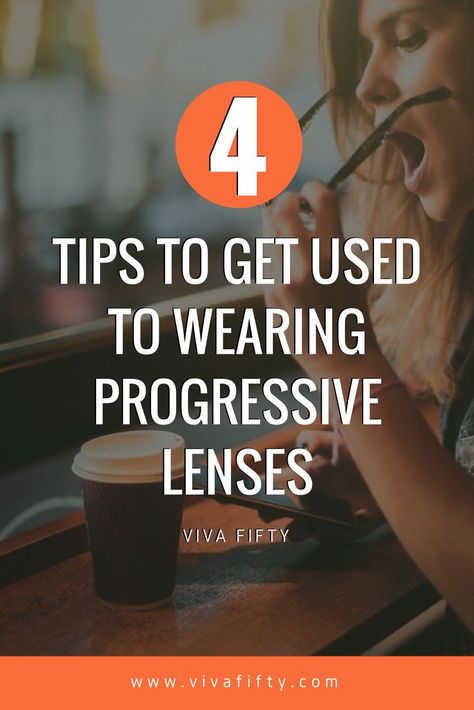 Progressive lenses are great to avoid the typical bifocal lens glasses. There are lots of progressive lens styles and fashions to choose from, but the problem is getting used to the progressive lens. Here are 4 tips to get used to wearing progressive lenses. #glasses #over50 #lifehacks #midlife Eye Medicine, Eye Sight Improvement, Progressive Lenses, Bifocal Glasses, Bifocal Reading Glasses, Bifocal Lenses, Fashion Eyeglasses, New Glasses, Healthy Aging