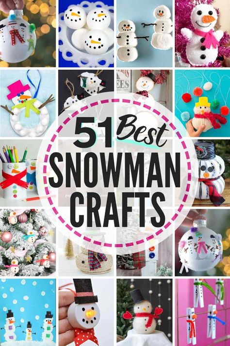 51 BEST Snowman Crafts! #snowman #crafts #snowmancrafts #snowmancraftideas #snowmanideas #snowmencraft #DIYsnowman #snowmanpainting #snowmanornaments #snowmankidscrafts #snowmancraftsforkidstomake #snowmanchristmastreeideas #snowmencraftsforkids #snowmanwreath #snowmanart #snowmandecorations #snowmanideas #snowmanDIY Diy Easy Winter Crafts, Crafts Snowman, Tea Light Snowman, Diy Snowman Ornaments, Snowman Crafts Diy, Christmas Card Display, Kids Craft Room, Penny Pinching, Winter Craft