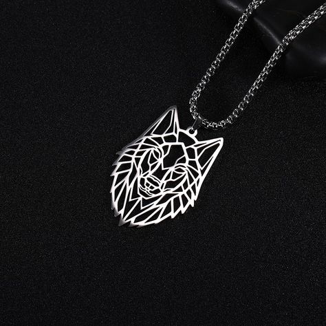 Wolves Pendants, Celtic Necklace, Man And Dog, Wolf Head, Celtic Designs, Norse Mythology, Stainless Steel Pendant, Animal Jewelry, Steel Chain