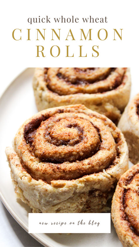 A family favorite weekend baking recipe! These Whole Wheat Cinnamon Rolls are quick to make, full of cinnamon and a little more wholesome made with part whole wheat flour. Low Calorie Cinnamon Rolls, Cinnamon Rolls Healthy, Whole Wheat Cinnamon Rolls, Wheat Cinnamon Rolls, Healthy Breakfast Recipes Clean Eating, Homemade Cinnamon Rolls Easy, Slow Cooker Cinnamon Rolls, Healthy Cinnamon Rolls, Recipes Clean Eating